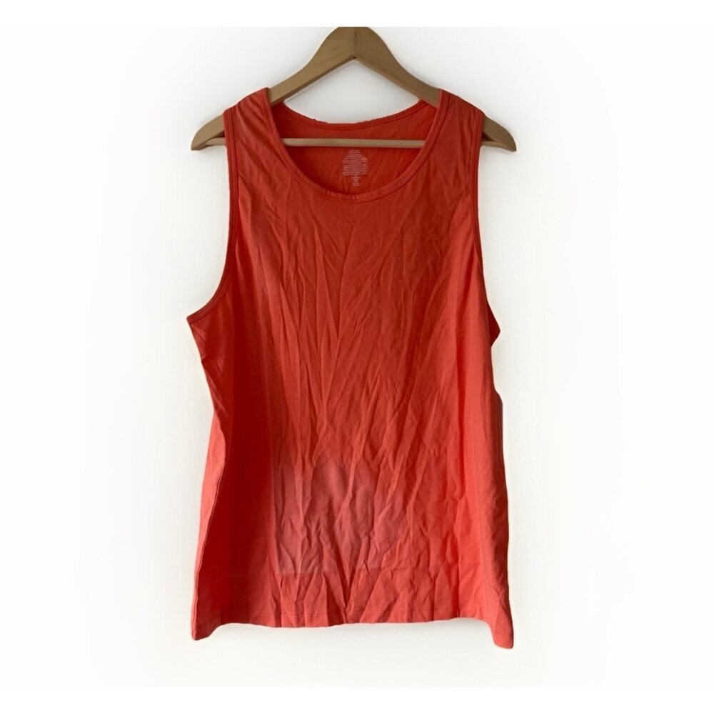 Abound Tank Top Womens Large Orange Sleeveless Basic Stretchy Layering READ*